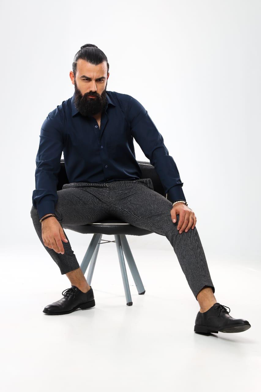 plain suit shirt - Black