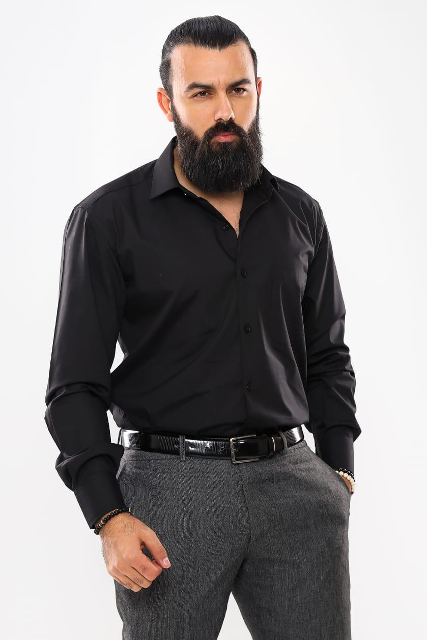 plain suit shirt - Black