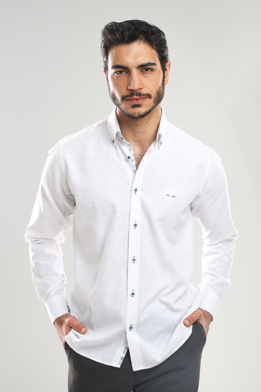 Linen shirt with sleeves