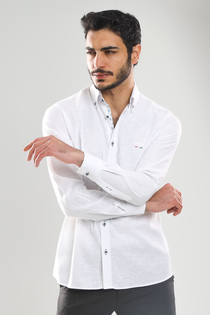 Linen shirt with sleeves