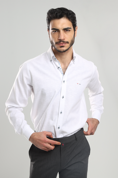 Linen shirt with sleeves