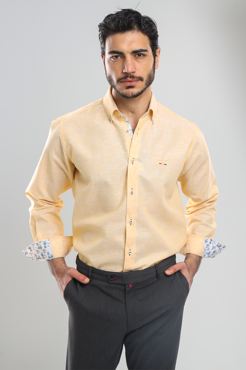 Linen shirt with sleeves