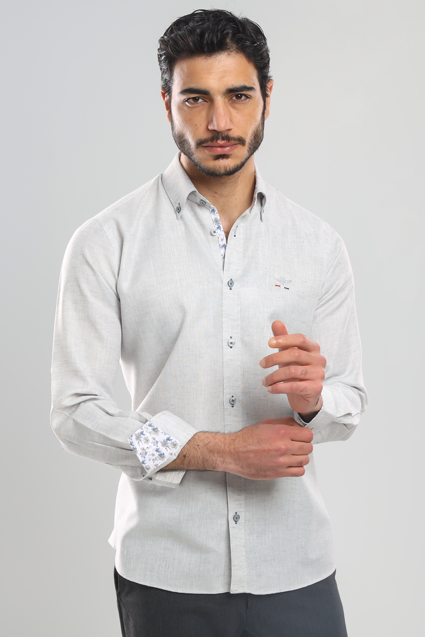 Linen shirt with sleeves