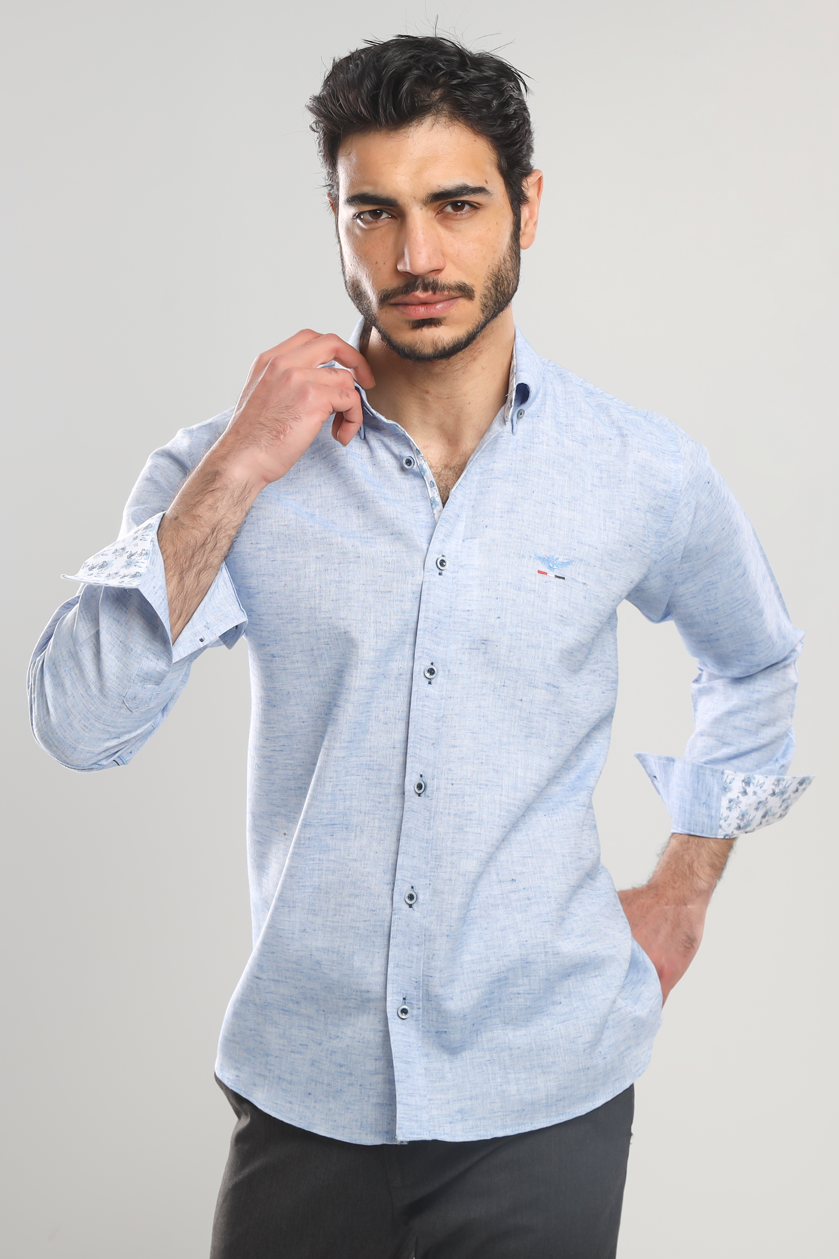 Linen shirt with sleeves