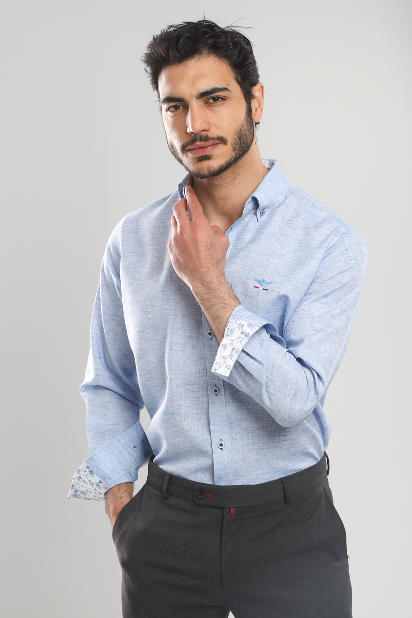 Linen shirt with sleeves