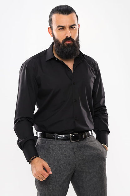 plain suit shirt - Black